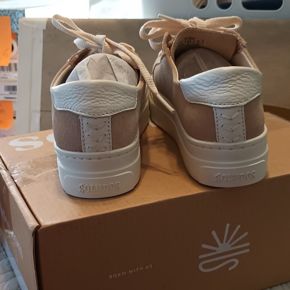NEW Soludos Ibiza Women's Platform Sneaker Sand Tan 6 - Picture 11 of 14